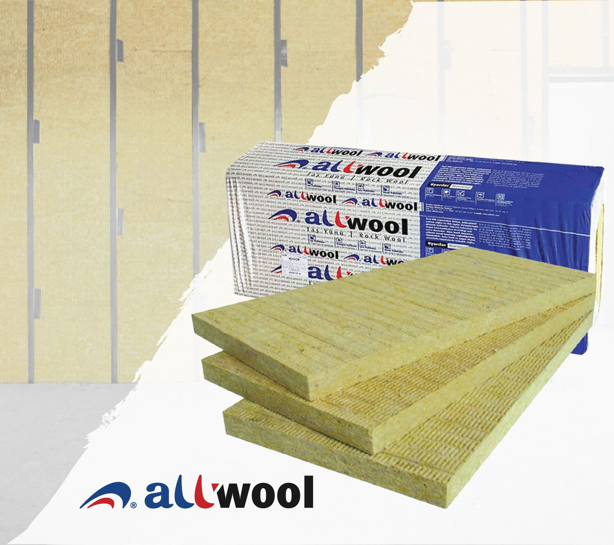 Rock wool for partition walls