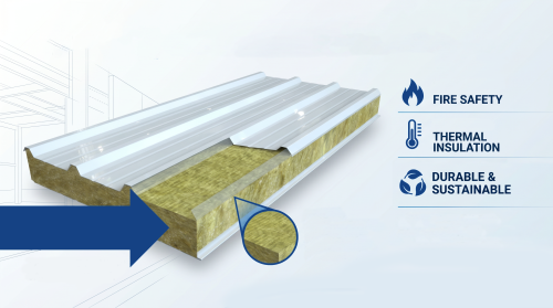 Rock wool for sandwich panels