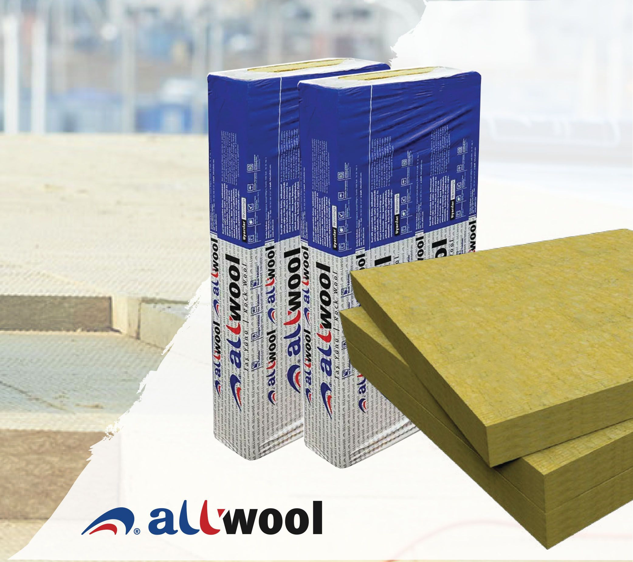 Rock wool for flat roofs