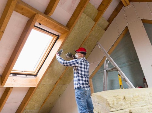 Rock wool for attic space